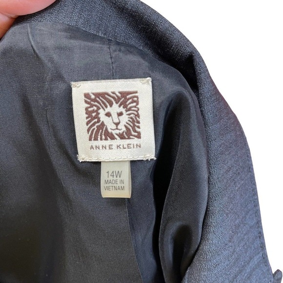 Anne Klein Women's Career Suit Blazer Jacket Charcoal Gray Lined Size 14W EUC - Picture 8 of 11